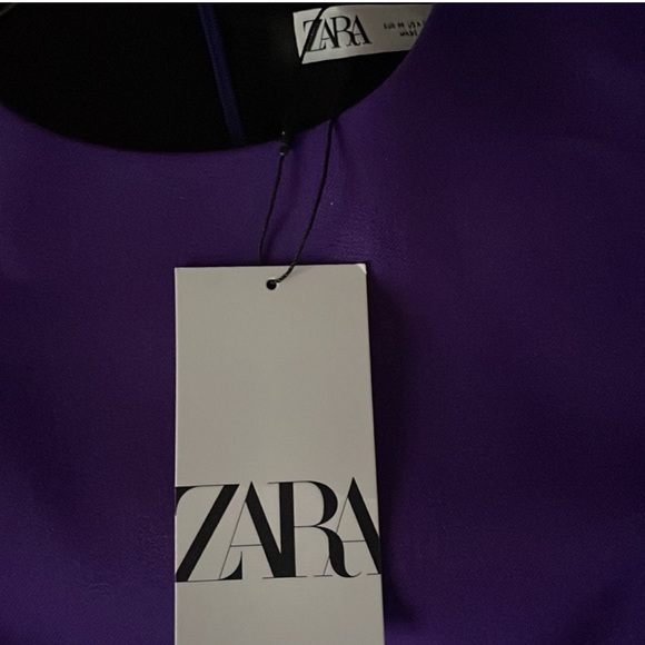 ZARA PURPLE VOLUMINOUS SHORT DRESS - Picture 10 of 10